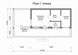 Баня из пеноблоков 7 на 5 с верандой